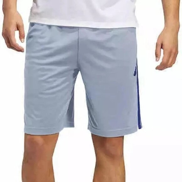 Adidas Mens Active Stripe Running Workout Shorts Light Blue Size XXL Gym Athleti - Picture 1 of 6
